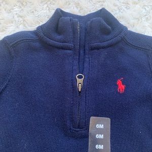 Ralph Lauren polo zip navy sweater baby 6m